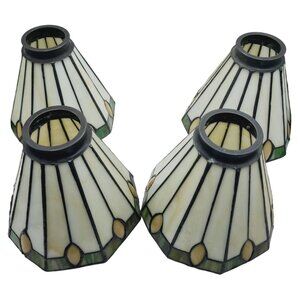 Monte Carlo Mission Craftsman Tiffany Style Set Of 4 Stained Glass Lamp Shades